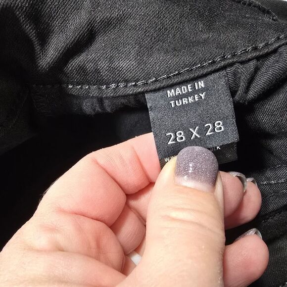 DSTLD Black Skinny Jeans Stretch Grunge Rips Distressed Denim Womens 28 Classic - Picture 11 of 13